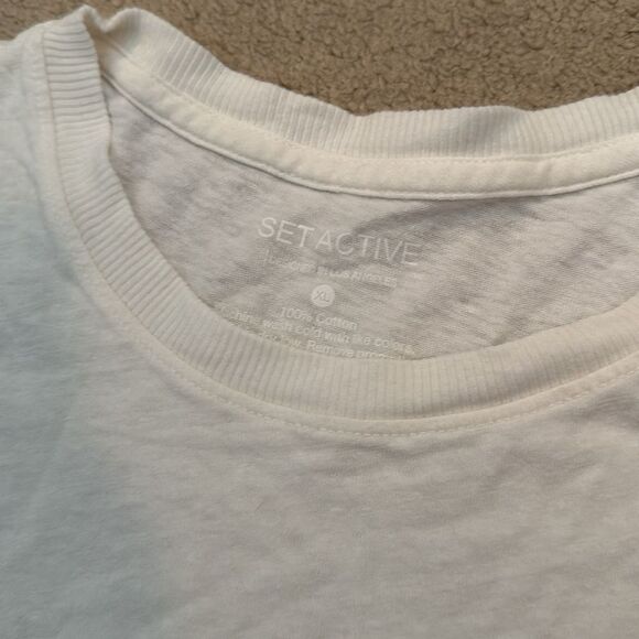 Set active XL cream/white tee - Picture 2 of 3